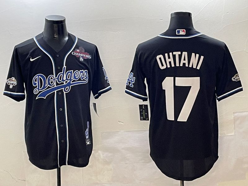 Men Los Angeles Dodgers #17 Ohtani Black Fashion Game 2025 Nike MLB Jersey style 3062